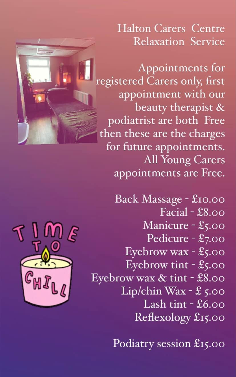 Reflexology for Carers Halton Carers' Centre Charity Registration