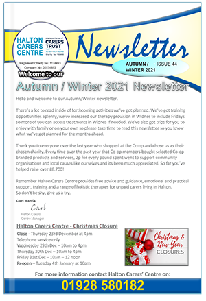 issue-44-halton-carers-centre-newsletter-autumn-winter-2021-22-cover