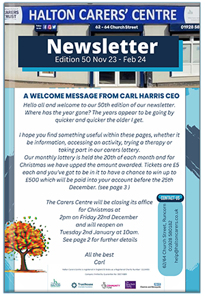 Issue 50 - Halton Carers Centre newsletter for Summer 2023